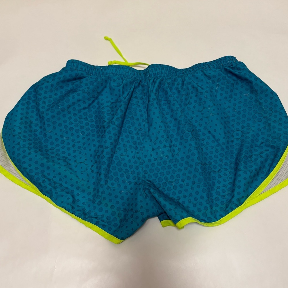 Under Armour Women’s Teal Blue 3” Honeycomb Geometric Athletic Running Shorts L - Picture 5 of 6